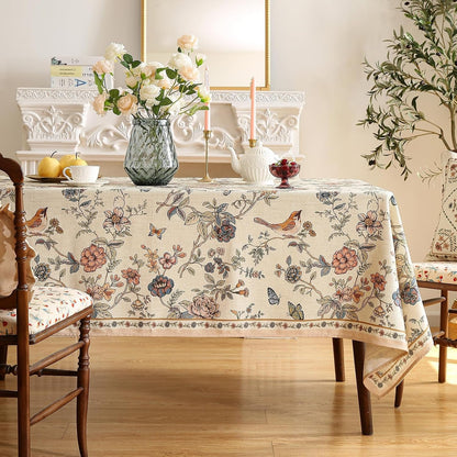 Designer French Linen Square Tablecloth,55"X55"-Cornucopia2