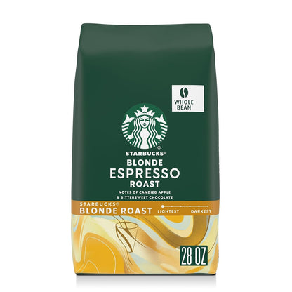 Starbucks Whole Bean Blonde Espresso Roast Coffee, 28 Oz Bag | 100% Arabica Whole Bean Coffee; Starbucks Blonde Espresso Roast; 1 Bag, 28 Oz1