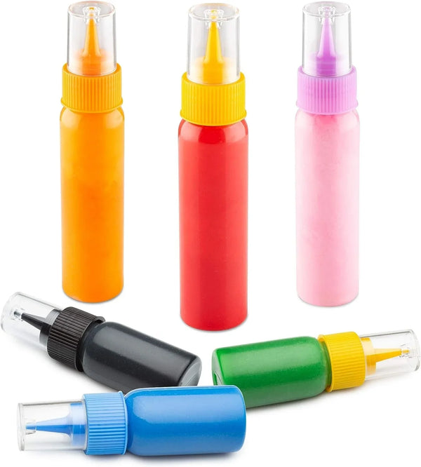 Small Squeeze Bottles with Needle Tip - 6 Pack Precision Paint Squeeze, Fine Tip Applicator Bottles (3 X 1 Oz & 3 X 2 Oz) for Acrylic Paint, Royal Icing, Cookie Decorating, Crafts4