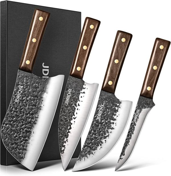 4-Piece Hand Forged Butcher Knife Set with High Carbon Steel1