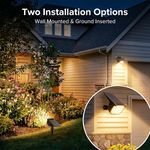 Solar Spot Lights Outdoor, 3 Modes 2-In-1 IP65 Waterproof 4 Pack Spotlights6