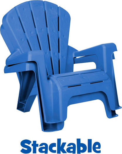 Kids Garden Chair 2 Pack in Blue, Outdoor Toddler Activity Adirondack Chairs for Picnic, Garden, Patio, Backyard & Beach, Outdoor Chair Set6