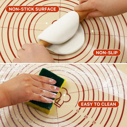 26"X16" Extra Thick Silicone Baking Mat for Pastry and Bread | Non-Slip & Non-Stick Mat with Measurements, for Pizza, Pie Crust, Dough Rolling, Pasta & Sourdough, Reusable Counter Sheet4