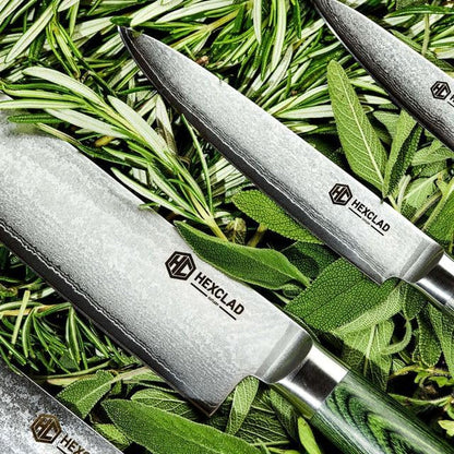 Hexclad Green 6 Piece Japanese Damascus Stainless Steel Knife Set7