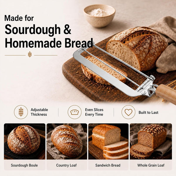 Adjustable Bread Knife for Sourdough, Homemade Bread, 304 Steel, 2-Pc Set8