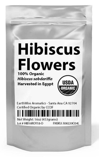 Organic Hibiscus Flowers - 1 Lb (16Oz) - Herbal Tea - 100% Certified Organic - Flor De Jamaica - Agua Frescas -4