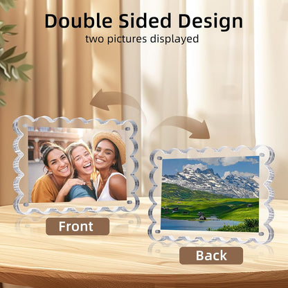 3 Pack 4X6 Acrylic Picture Frame, Double-Sided Tabletop Display5