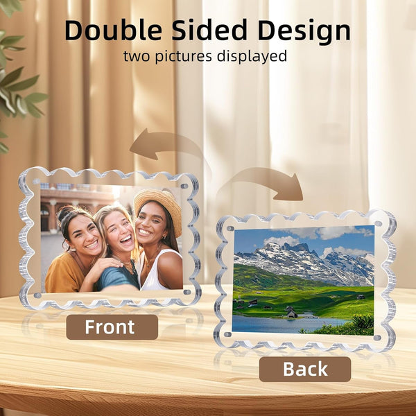 3 Pack 4X6 Acrylic Picture Frame, Double-Sided Tabletop Display5