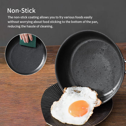 4.7Inch Mini Non-Tick Egg Pan, One Egg Frying Pan, Gas/Induction Small Pan with Handle Compatible for Omelet, Pancake & Camping, RV Use(Color:Black)6