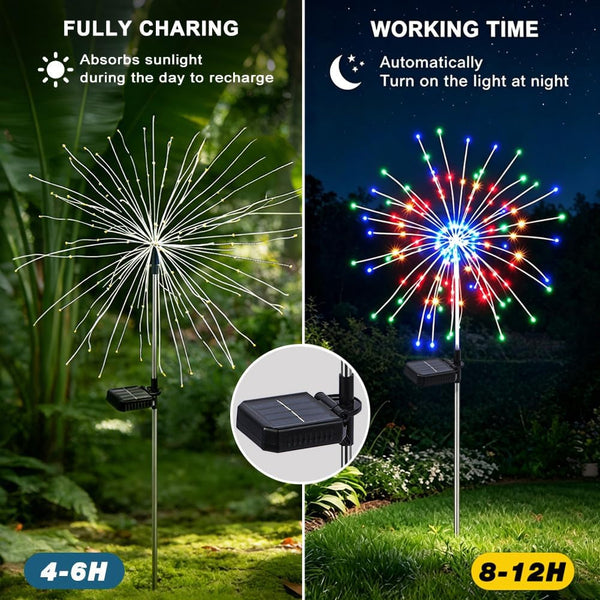 Fireworks Solar Lights Outdoor Fairy Garden Multicolor 6 Pack3