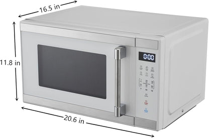 1.1 Cu. Ft. 1000 W Mid Size Microwave Oven, 1000W, White Stainless Steel2
