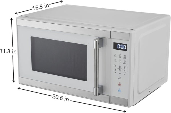 1.1 Cu. Ft. 1000 W Mid Size Microwave Oven, 1000W, White Stainless Steel2