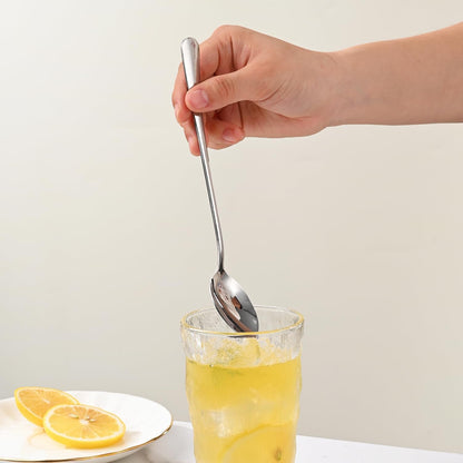 7.5 Inches Stainless Steel Iced Tea Spoons,Set of 8 Long Stirring Spoons for Coffee,Cocktail,Ice Cream,Long Handle Iced Teaspoons,Latte Spoons for Mixing8