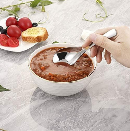 Thick Heavy-Weight Soup Spoons, High Grade Stainless Steel Soup Spoons, Set of 66