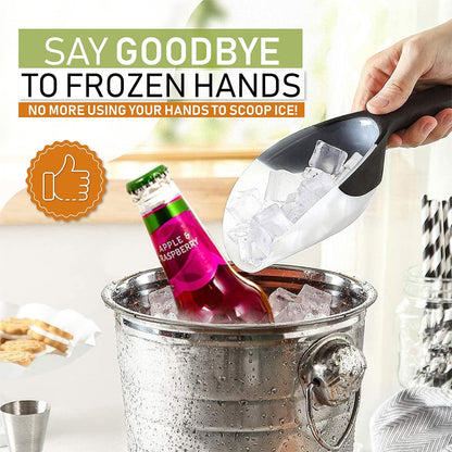 Magnetic Ice Scoop for Freezer, Bpa-Free Food Scooper, Black | Flexi-Plastic Popcorn Scoop with Soft Grip Handle - Dishwasher Safe Ice Scooper - Food Scooper for Flour, Grains, Pet Food4