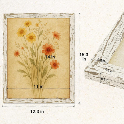 11X14 Rustic Farmhouse Picture Frame, Distressed White, 1 Pack4