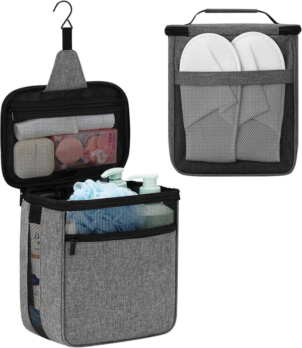 Shower Caddy Portable Mesh Shower Bag Men Women College Dorm Room Essentials for Guys Girls,Hanging Shower Organizer for Bathroom,Camping,Gray1