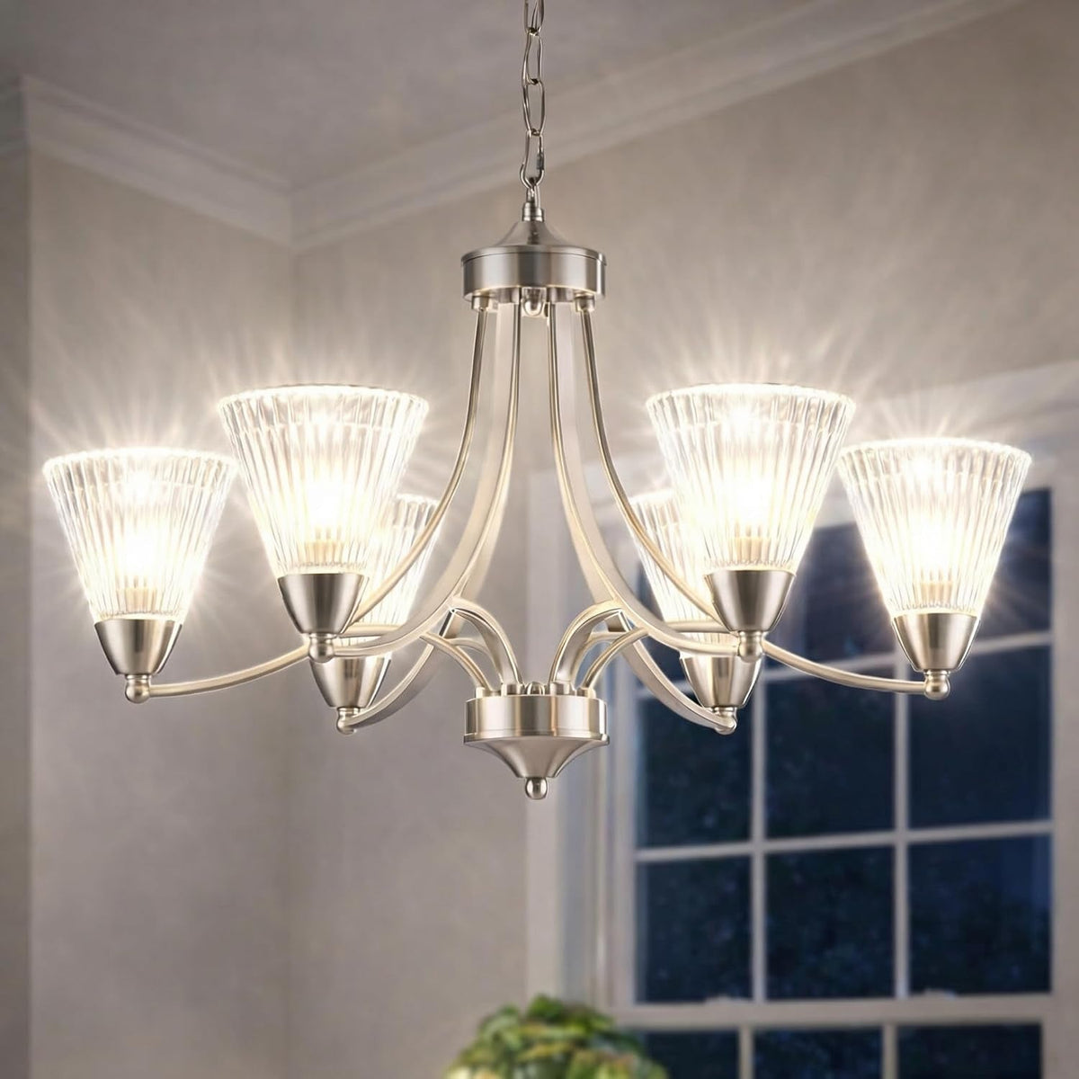 6-light-brushed-nickel-dining-room-light-fixture-dimmable-modern-farmhouse-chandelier-height-adjustable-hanging-light-clear-glass-shades-vintage-silver-chandelier-for-kitchen-island-entryway