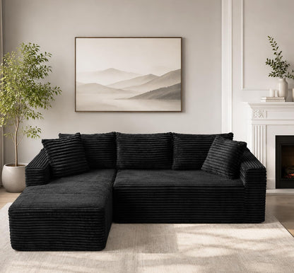 108" Modular Sectional Cloud Couch for Living Room Deep Seat L Shapes Boneless Couch with Oversized Chaise Lounge, Comfy Memory Foam Flannel Fabric Sofa for Bedroom Apartment, No Assembly Required5