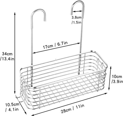 Hanging Shower Rack, Bathroom Storage Rack, Shampoo Bracket, the Back Hook Can Be Rotated, and Can Be Hung on the Faucet or Claw Foot Bathtubcross Bar, 304 Stainless Steel Rust Proof and Durable6