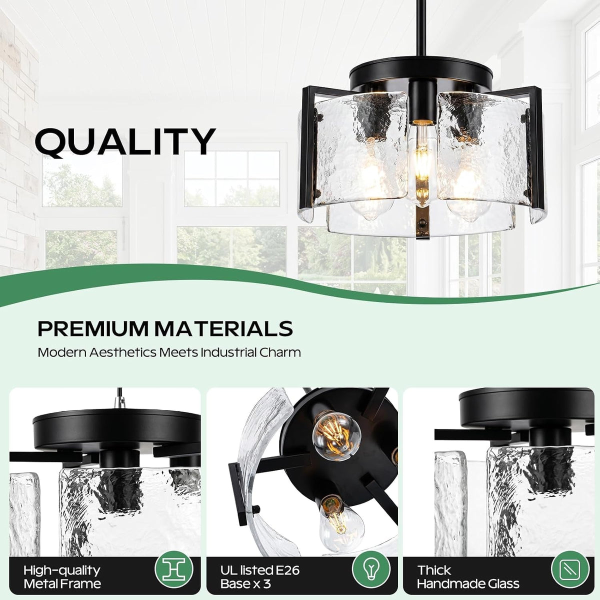 black-chandeliers-for-dining-room-14-inch-3-light-2-in-1-convertible-pendant-and-flush-mount-with-drum-textured-glass-modern-farmhouse-light-fixture-for-kitchen-island-entryway-foyer-living-room