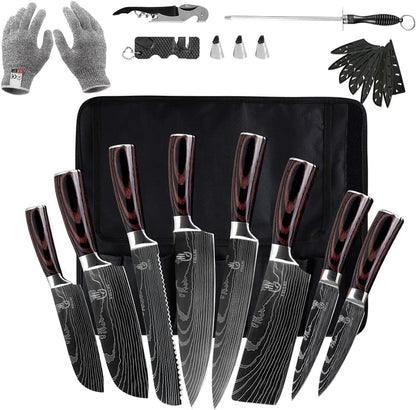 Knife Set, 14Pcs Japanese Knives Set, Premium German Stainless Steel Chef Knife Set1