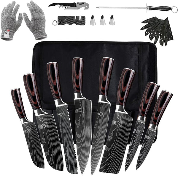 Knife Set, 14Pcs Japanese Knives Set, Premium German Stainless Steel Chef Knife Set1