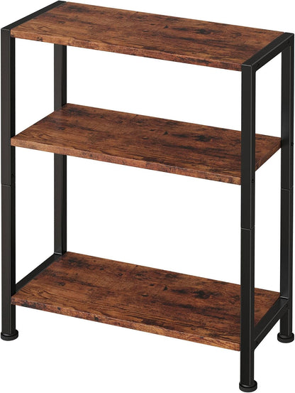 3-Tier Side Table, Small End Table, Sofa Side Table for Narrow Spaces, Slim End Table, Nightstand Table, for Living Room Bedroom Office, Rustic Brown9