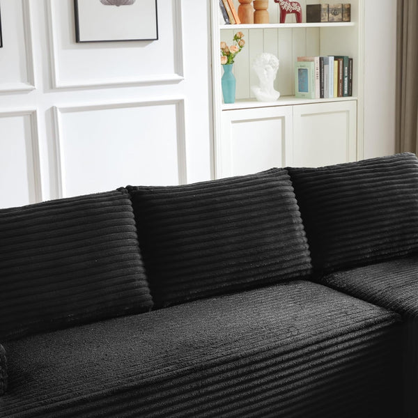 96" Boneless Sectional Sofa Cloud Couch with Deep Seat, Modern L-Shape Compressed Sofa Couch with Right Facing Chaise,Upholstered Boneless Couches for Living Room8