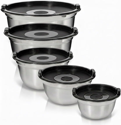 Stainless Steel Mixing Bowls with Lids, 5-Piece Nesting Set1