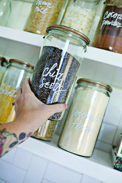 Jar 974 - 1.5L Glass Jars with Large Storage Capacity - Preserving Jars with Airtight Lids Suitable for Pickling - Heat Resistant Canning Jars - Microwave Safe - (1 Jar with Glass Lid) 54 Fl. Oz3