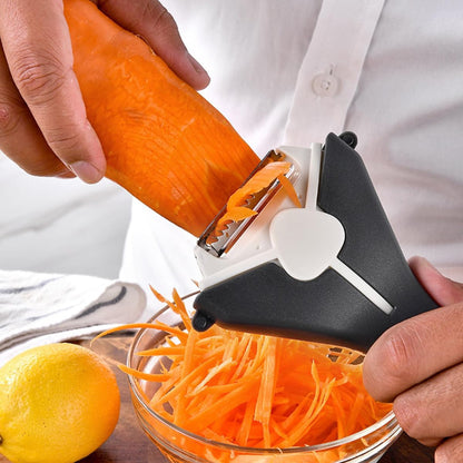 Multifunctional Kitchen Peeler Slicer Grater for Vegetables and Fruits Ergonomic Handheld Cooking Tool with Precision Blades for Carrots Potatoes Cheese and More7