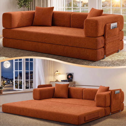 79.5" Convertible Futon Sofa Bed, Boneless Couch for Living Room1