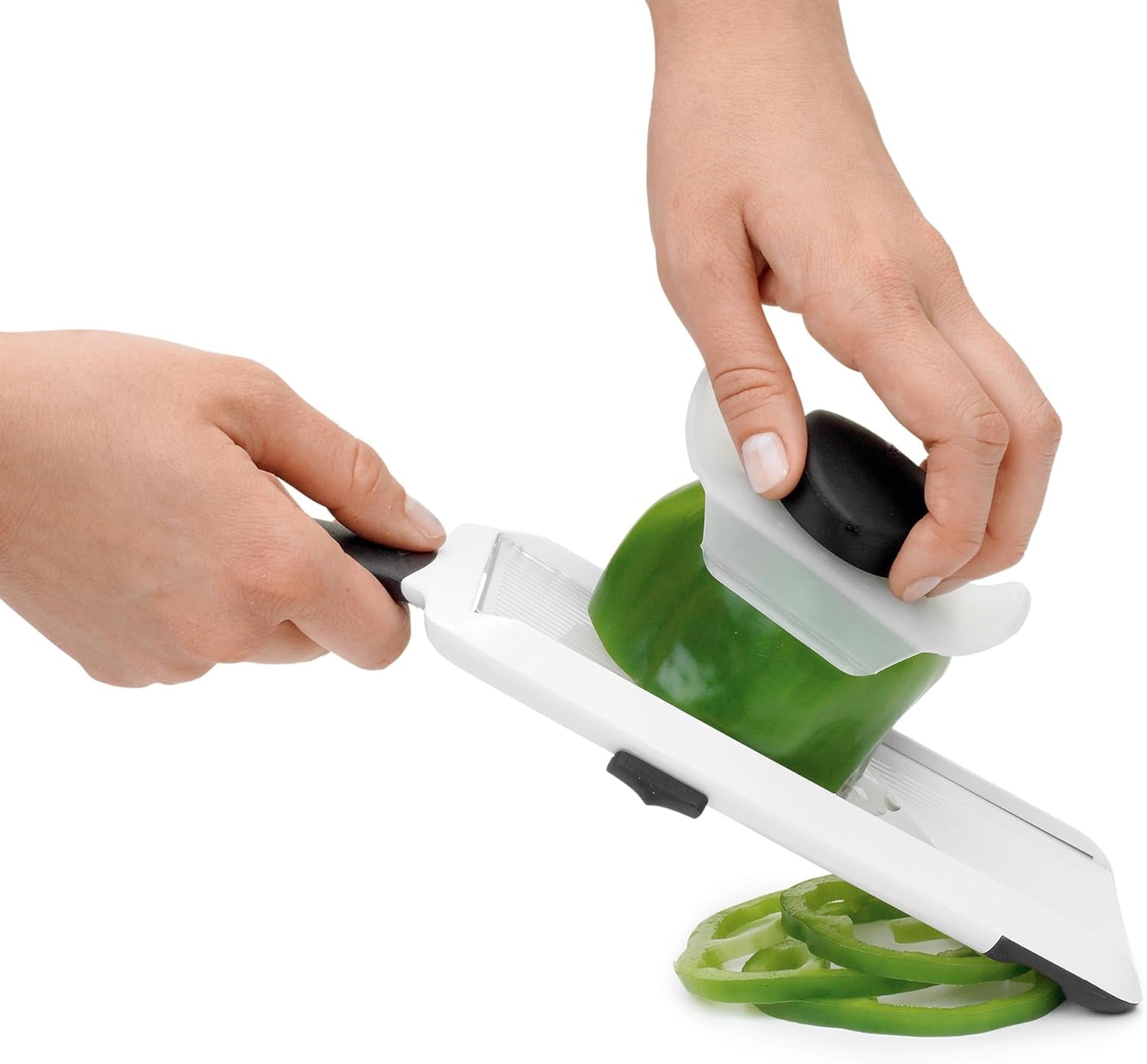oxo-good-grips-handheld-mandoline-slicer-with-non-slip-handle-for-kitchen-adjustable-thickness-settings-hand-guard-included-slice-vegetables-and-fruit-easy-clean-design-non-slip-grip