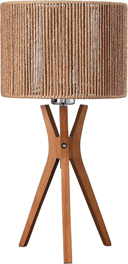 17.5" Rattan Table Lamp, Handmade Paper Rope Woven Lampshade, E268