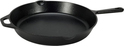 Pre-Seasoned Cast Iron Skillet, Oven Safe, Even Heating, Heat Distribution, Stove Compatible, Heavy-Duty, 15-Inch, Black1