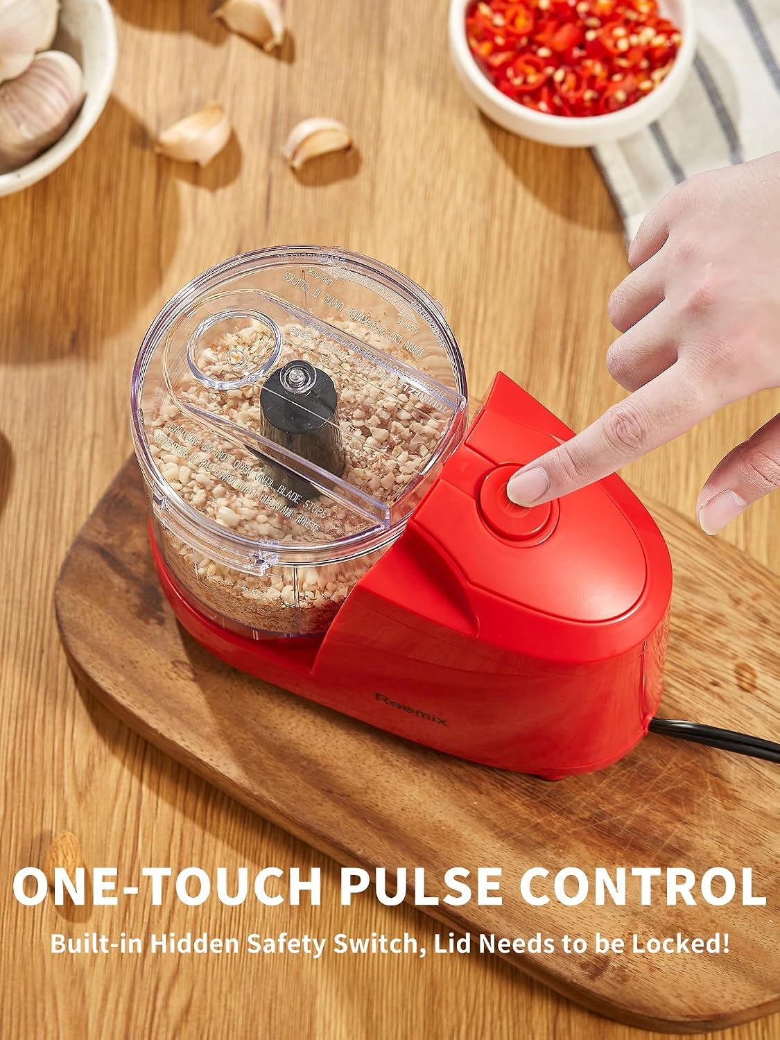 1-5-cup-one-touch-electric-food-chopper-100w-mini-food-processor-meat-grinder-mix-chop-mince-and-blend-vegetables-fruits-nuts-meats-stainless-steel-blade-red