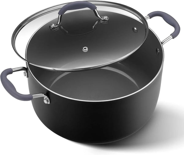 10 Quart Nonstick Stock Pot with Lid, Ceramic Soup Pot with Lid, Induction Cooking Pot with Silicone Handle for All Stoves, Healthy Non-Toxic Cooking Pot for Stew/Pasta, PFAS & PFOA Free1