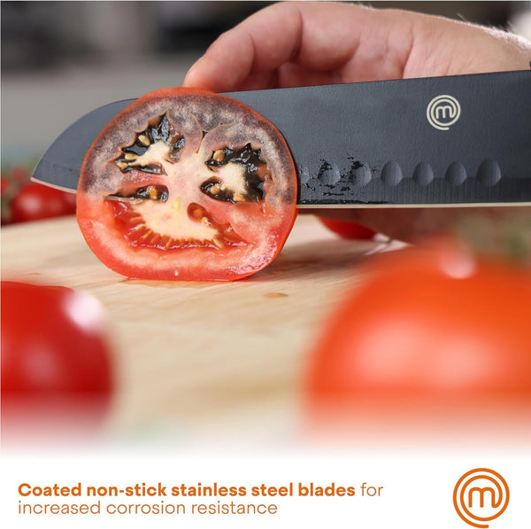 Masterchef Knife Set with Block, 7Pc Kitchen Knives Set with Holder, Black5