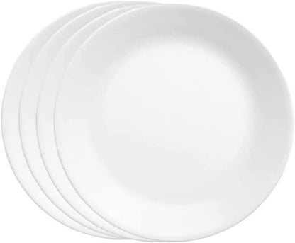 Vitrelle 4-Pieces 10.25" Glass Dinner Plates Chip & Crack Resistant Glass Dinnerware Set Plates, Winter Frost White1