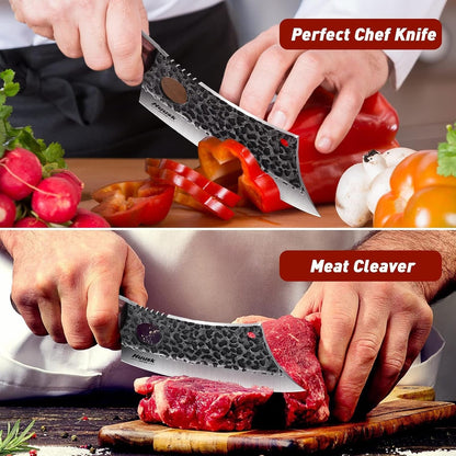 Meat Cleaver Knife with Sheath, Hand Forged Viking Knife, Mens Gifts2