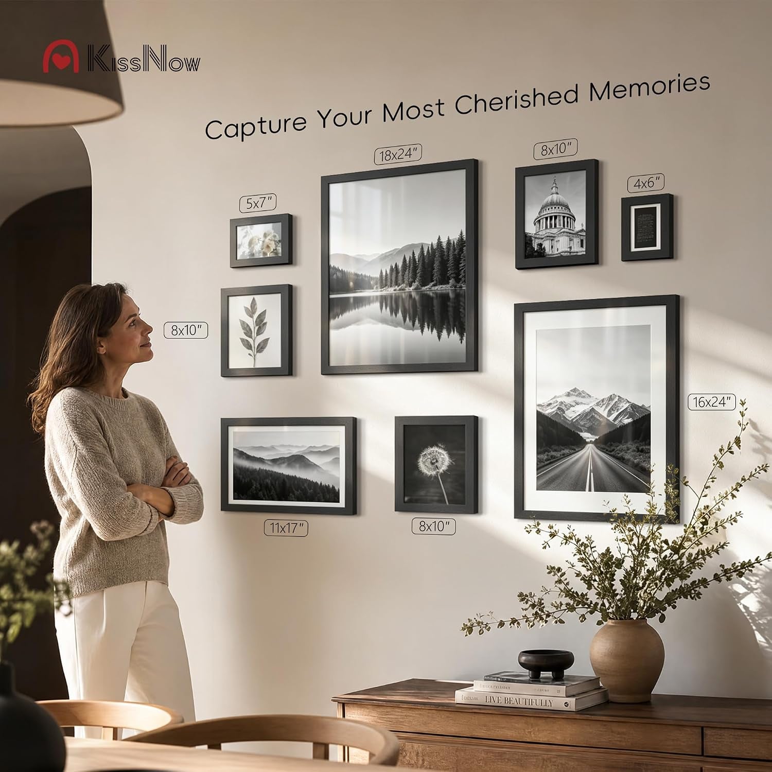4x6-picture-frame-4-pack-black-solid-wood-wall-or-tabletop
