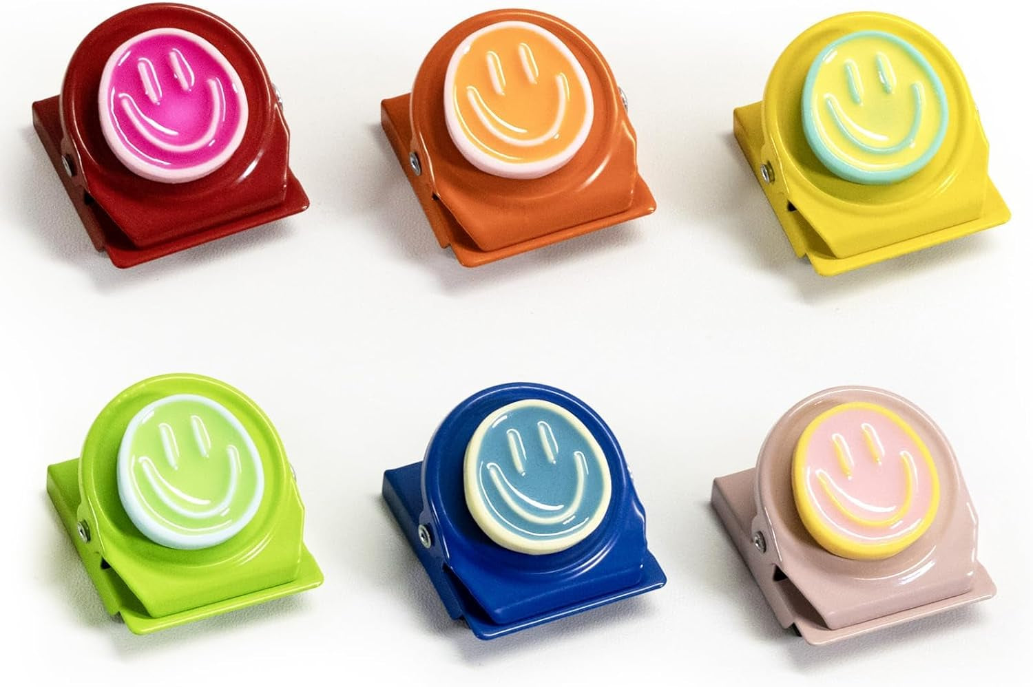 happy-face-magnetic-clips-6-pack-fridge-magnets-heavy-duty-magnet-clips-use-them-as-whiteboard-magnets-or-locker-accessories-to-organize-daily-reminders-artwork-keep-important-items-visible