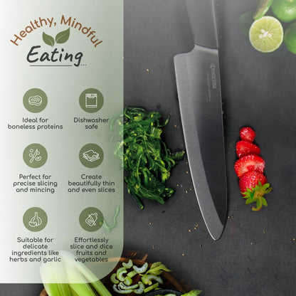 ’S Revolution Ceramic Revolution Series: 7” Professional Ceramic Chef Knife, Black3