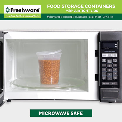 Food Storage Containers [24 Set] 32 Oz Plastic Deli Containers with Lids, Slime, Soup, Meal Prep Containers | BPA Free | Stackable | Leakproof | Microwave/Dishwasher/Freezer Safe5