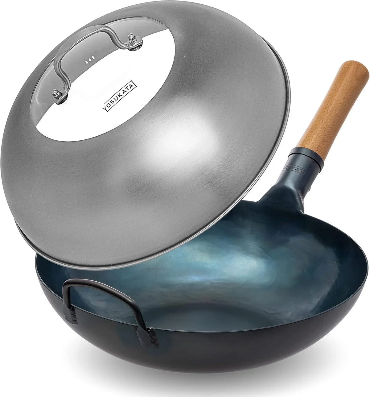flat-bottom-wok-pan-13-5-blue-carbon-steel-wok-with-lid-12-8-inch-premium-stainless-pan-cover-with-tempered-glass-insert-steam-holes-and-ergonomic-handle