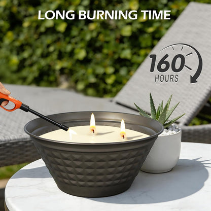Citronella Candles Outdoor - Large 23Oz Citronella Candles Outdoor with Lid,3 Wick Summer Candle Bulk for Patio Home Garden Yard Camping Party outside Indoor Decorative,Long Burning Time4