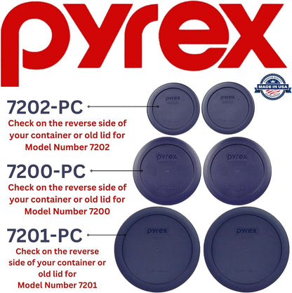 6 Piece Blue Food Storage Lid Set - Made in USA | Bpa-Free Plastic | round Shapes | Fits 7202 | 7200 & 7201 Glass Bowls | Dishwasher Safe2