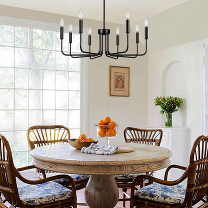 8-Light Black Chandelier, Farmhouse Hanging Light for Dining Room7