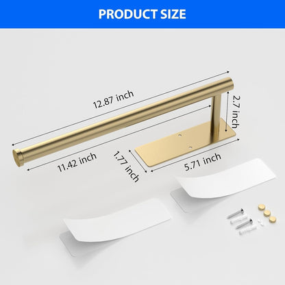Paper Towel Holder under Cabinet, Self-Adhesive,No Drilling, Stainless Steel, Wall-Mounted for Kitchen and Bathroom, Easy Install, Durable, Space-Saving, Ideal for Home, RV (Gold, 1 Pack)5